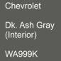 Preview: Chevrolet, Dk. Ash Gray (Interior), WA999K.